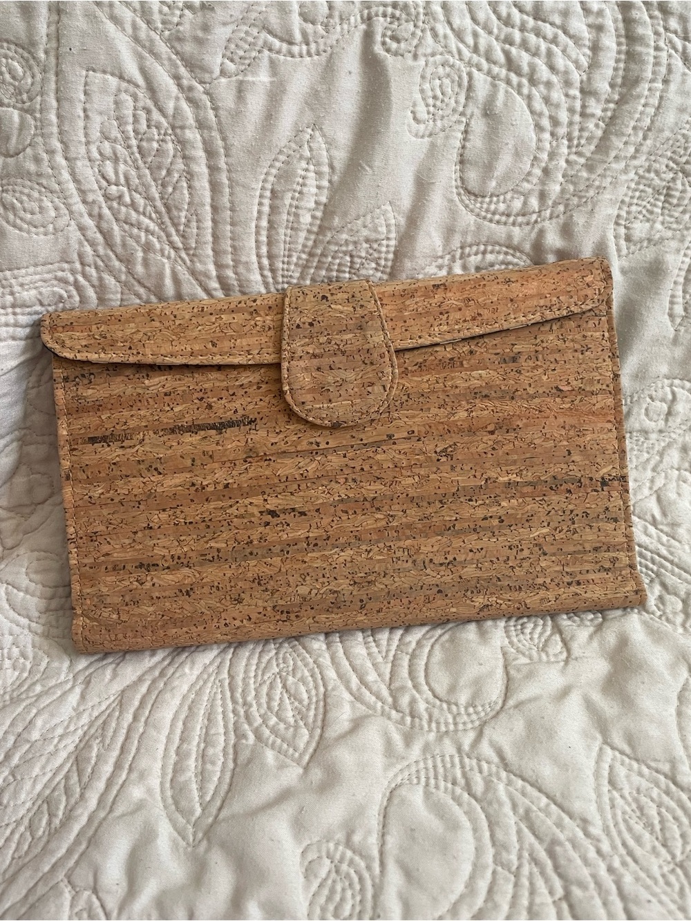 J. Crew Cork Envelope Clutch Wallet - Natural Brown
